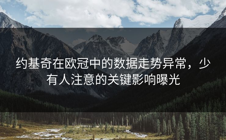 约基奇在欧冠中的数据走势异常，少有人注意的关键影响曝光