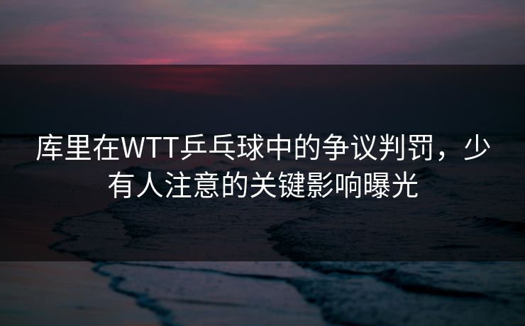 库里在WTT乒乓球中的争议判罚，少有人注意的关键影响曝光